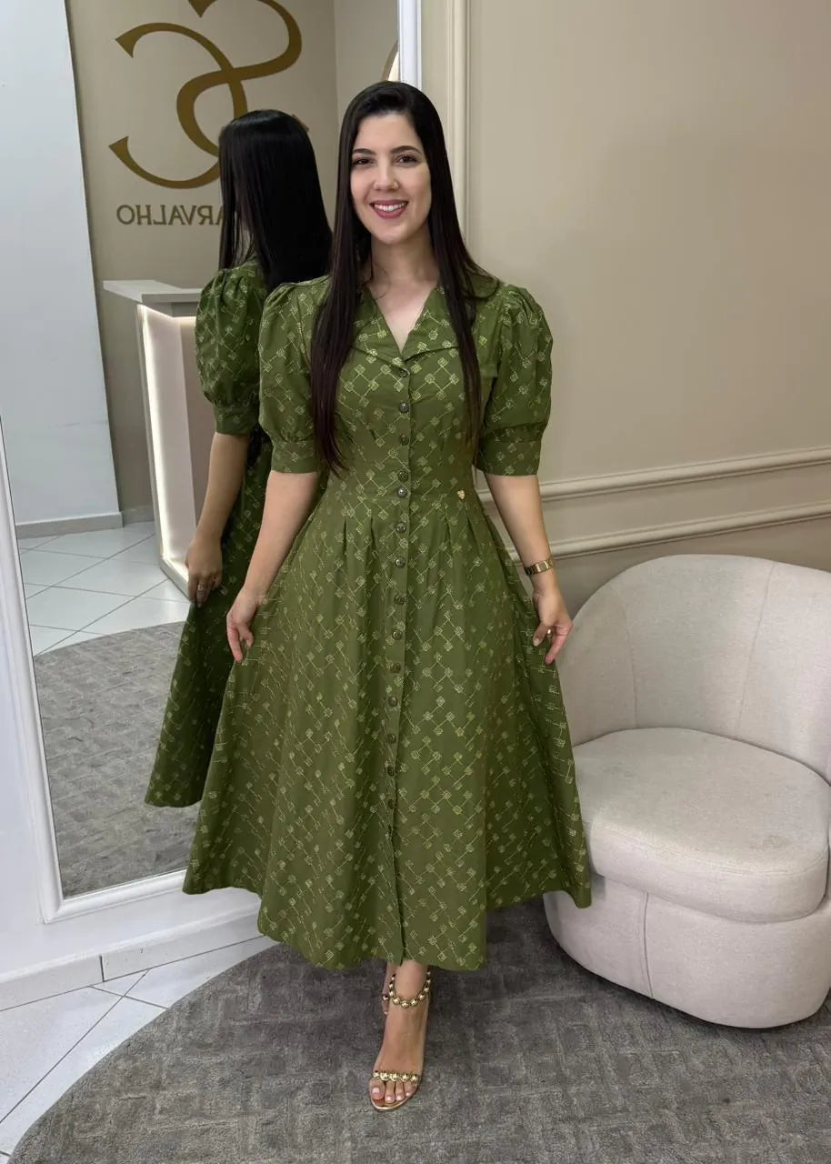 1247 | Vestido Yasmin - Verde Oliva