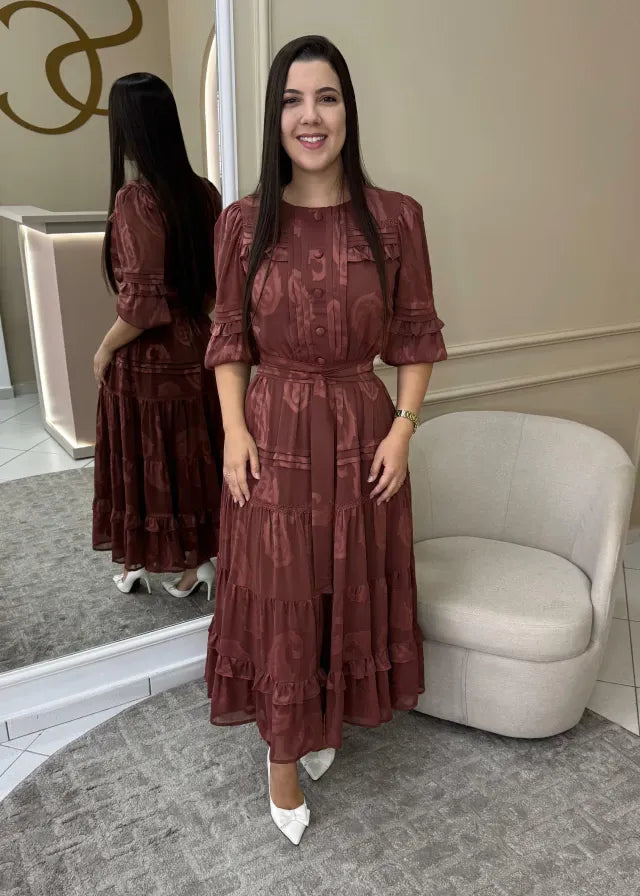 1355 | Vestido Regina - Marrom