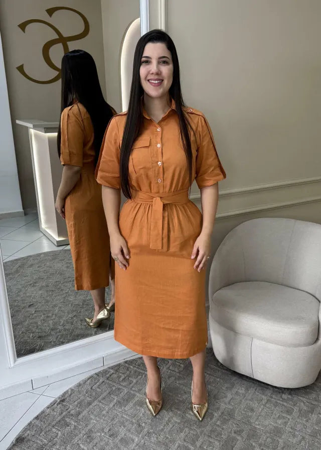 1290 | Vestido Sislene - Terra Cota