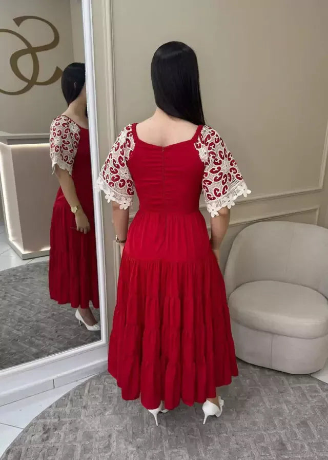 1316 | Vestido Minéia - Vermelho