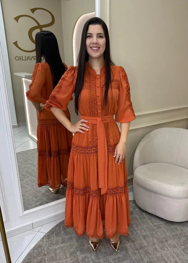 1234 | Vestido Samara - Laranja Queimado