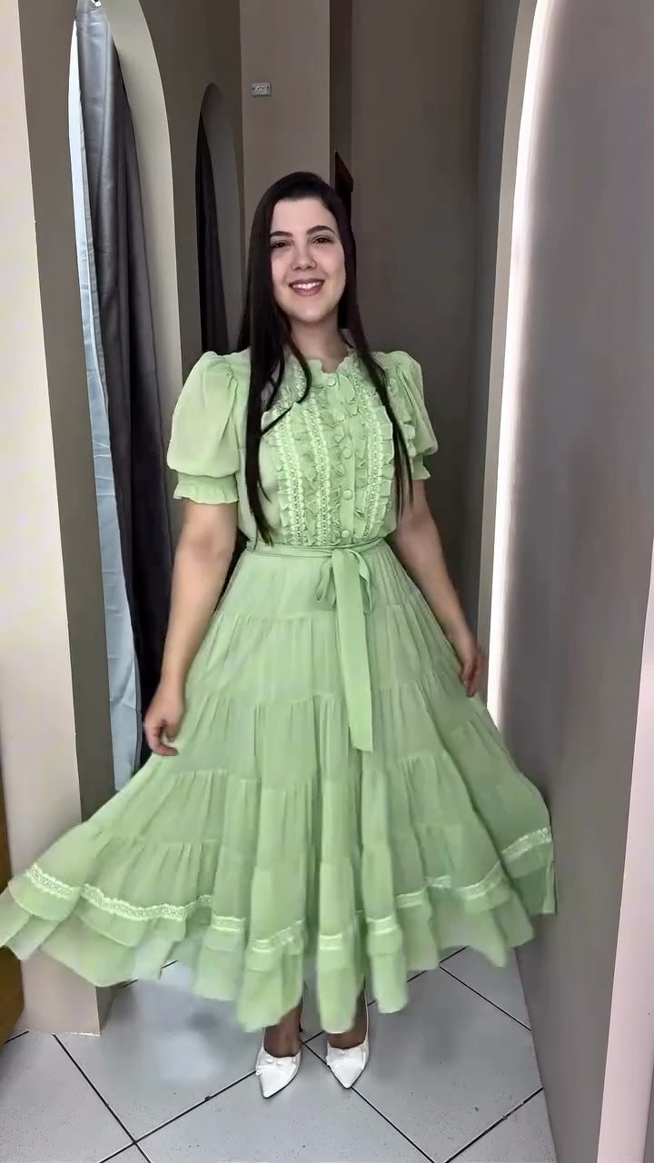 1365 | Vestido Melissa - Verde Claro