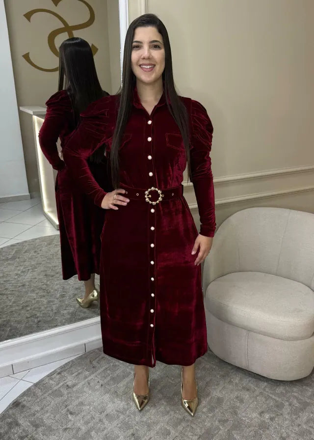 1228 | Vestido Adriana - Bordo