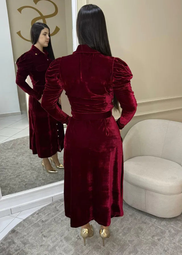 1228 | Vestido Adriana - Bordo