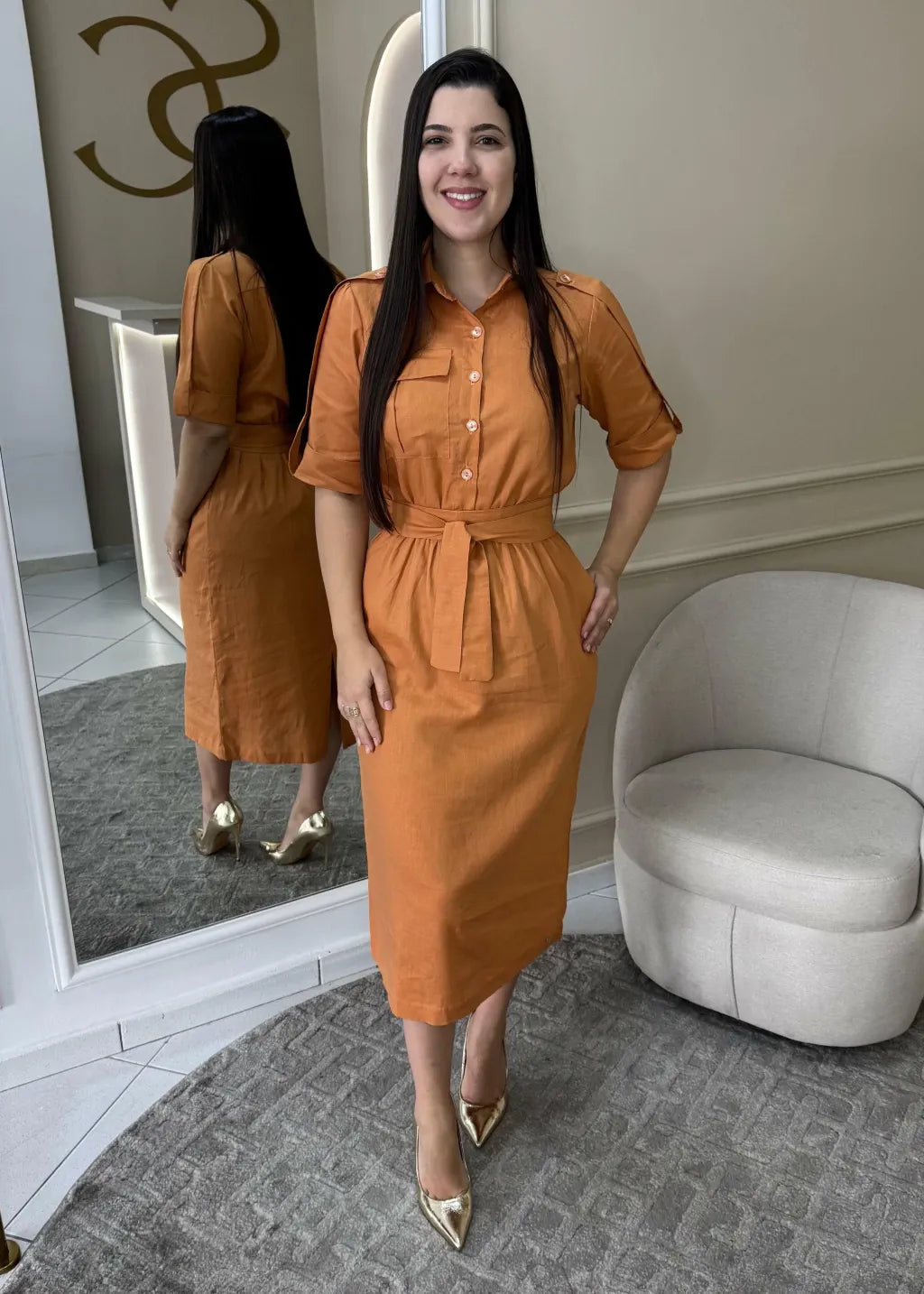 1290 | Vestido Sislene - Terra Cota