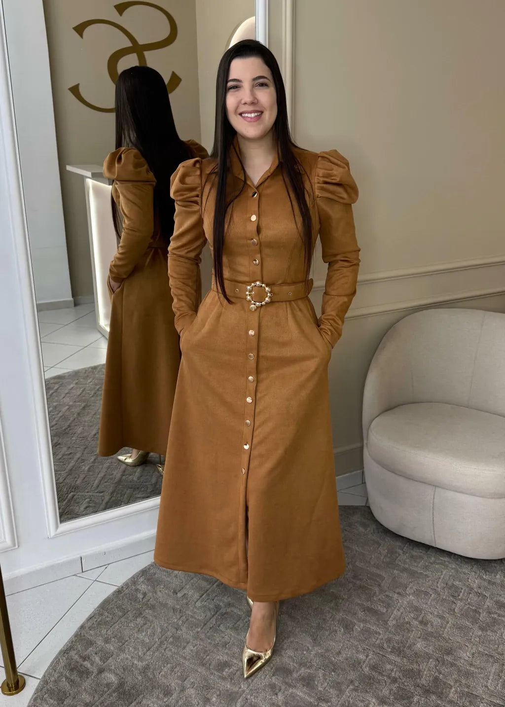 1331 | Vestido Manuela - Marrom