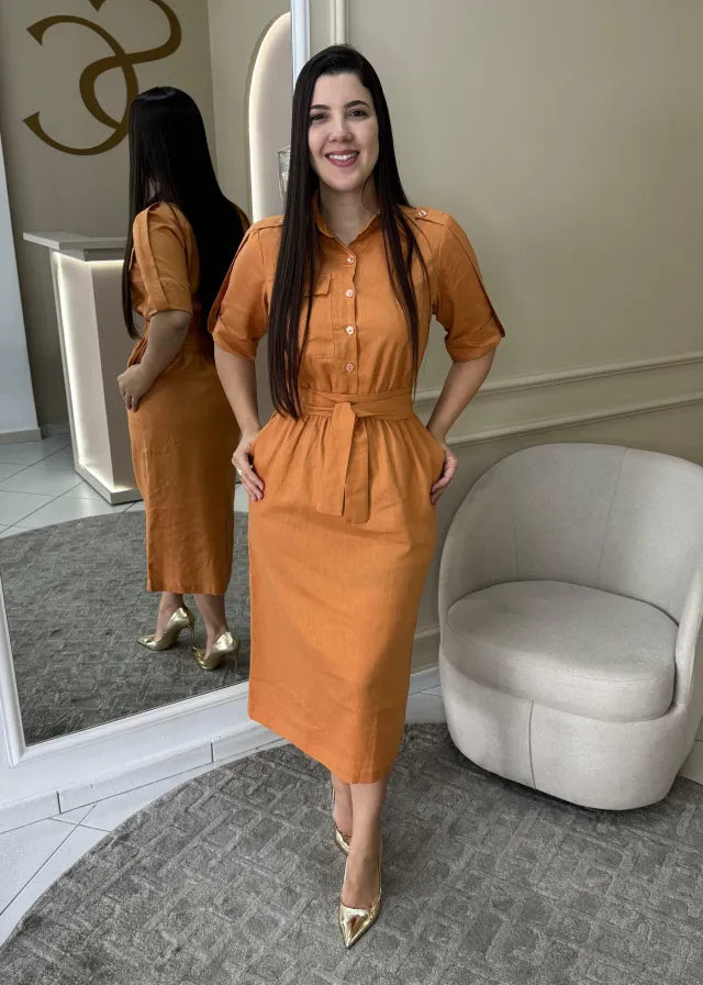 1290 | Vestido Sislene - Terra Cota