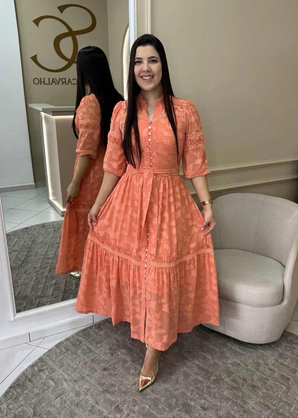 1319 | Vestido Samara - Tangerina