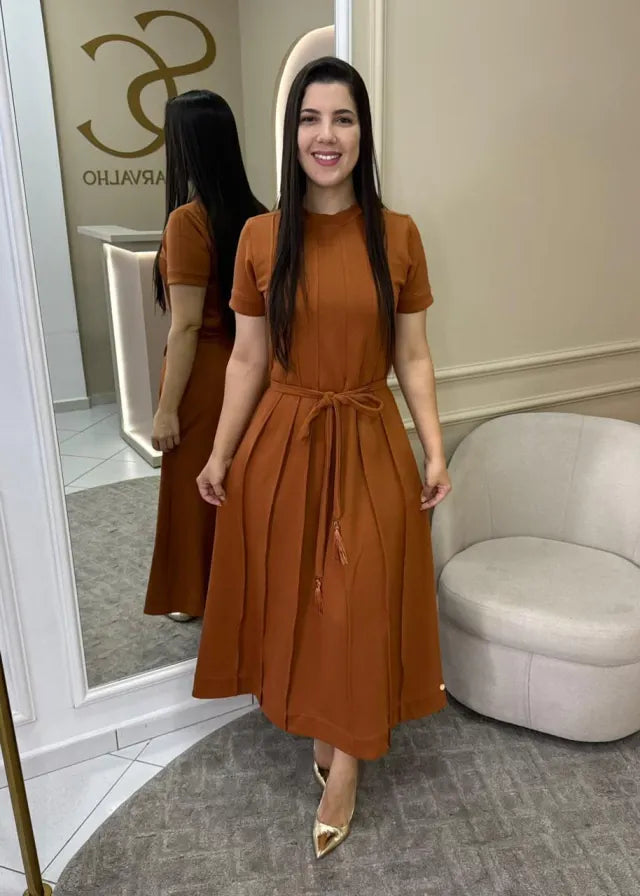 1275 | Vestido Suzana - Terra Cota