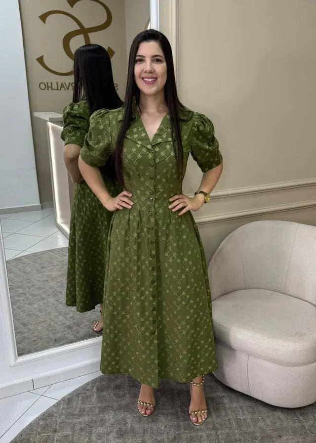 1247 | Vestido Yasmin  - Verde Oliva