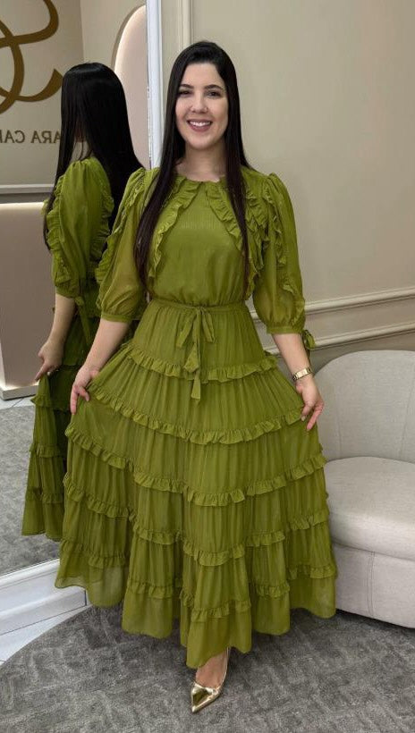 1368 | Vestido Fabiola - Verde Oliva